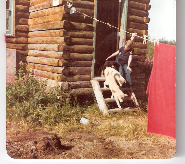 Michelle with visiting dogs.