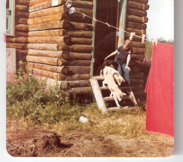 Michelle with visiting dogs.