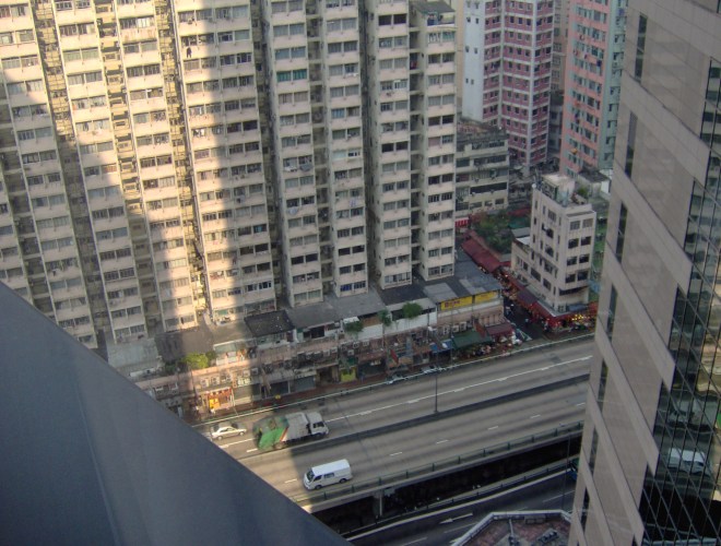 Looking out of the Holiday Inn in the early morning 